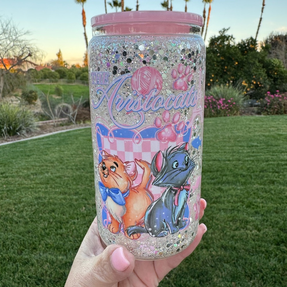 Aristocats Marie and friends Snow globe tumbler 16oz